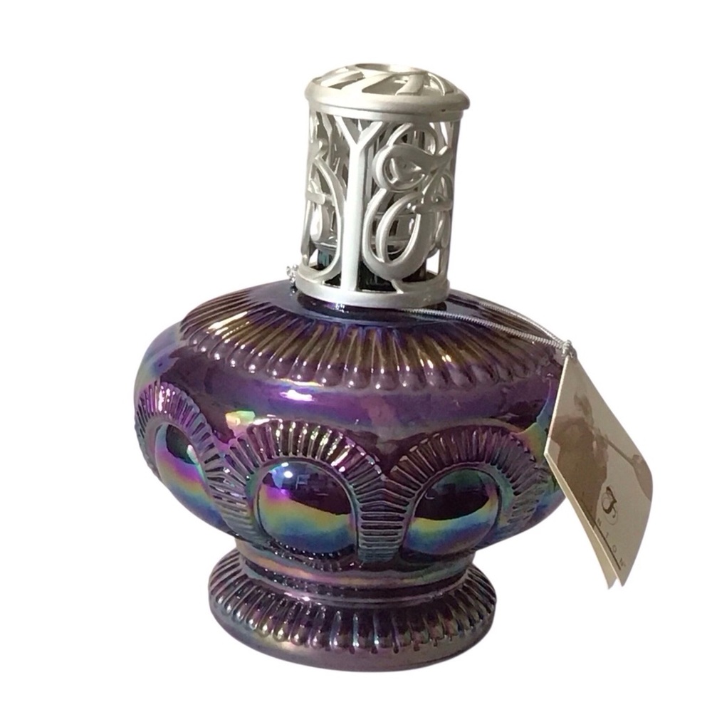 Fenton Zipper Aubergine La-Tee-Da Silver Crown Carnival‎ Effusion Lamp